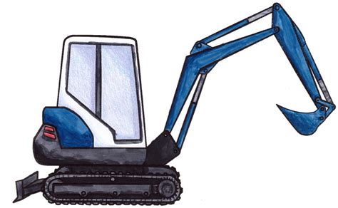 how to draw a mini excavator|excavator drawing easy.